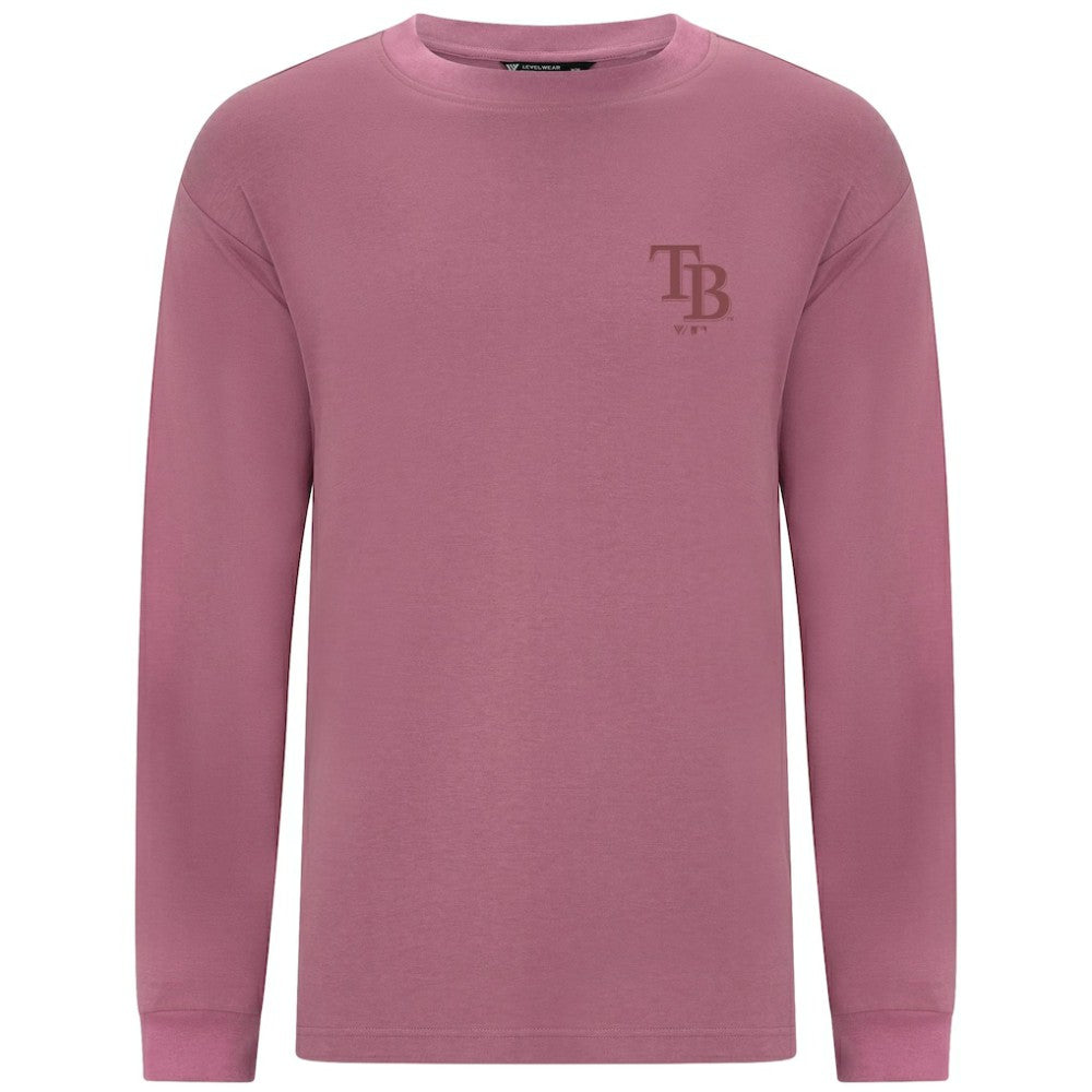 Tampa Bay Rays Levelwear Bridal Rose Luxe Signature Long Sleeve T-Shirt - Pink