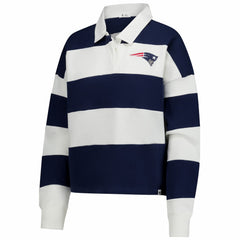 New England Patriots '47 Women's Clubhouse Hall Raven Rugby Long Sleeve T-Shirt - Navy/White discount