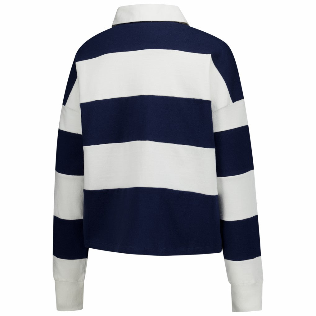 New England Patriots '47 Women's Clubhouse Hall Raven Rugby Long Sleeve T-Shirt - Navy/White discount