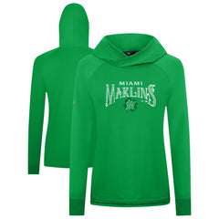 Miami Marlins Levelwear Women's St. Patrick's Day Slender Raglan Hoodie - Green