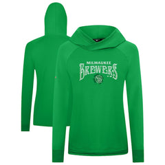 Milwaukee Brewers Levelwear Women's St. Patrick's Day Slender Raglan Hoodie - Green