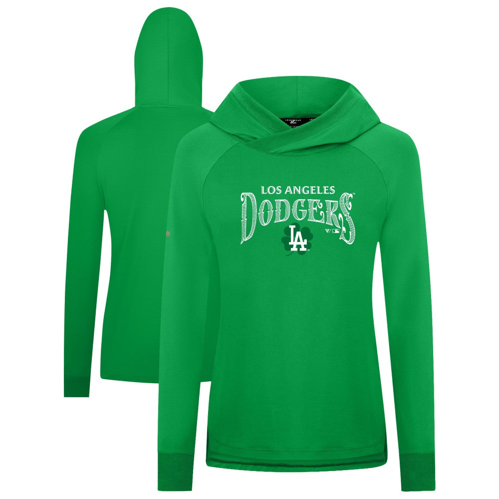 Los Angeles Dodgers Levelwear Women's St. Patrick's Day Slender Raglan Hoodie - Green
