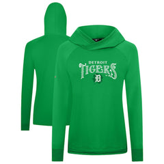 Detroit Tigers Levelwear Women's St. Patrick's Day Slender Raglan Hoodie - Green