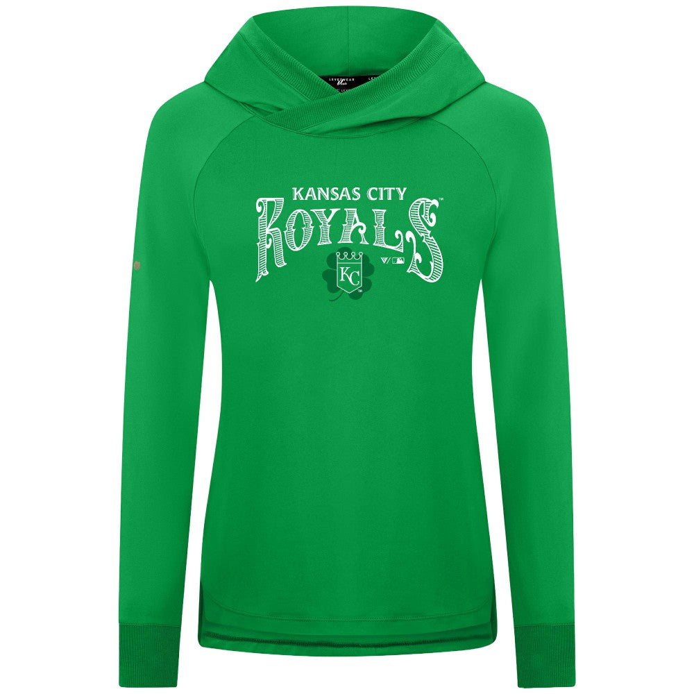Kansas City Royals Levelwear Women's St. Patrick's Day Slender Raglan Hoodie - Green
