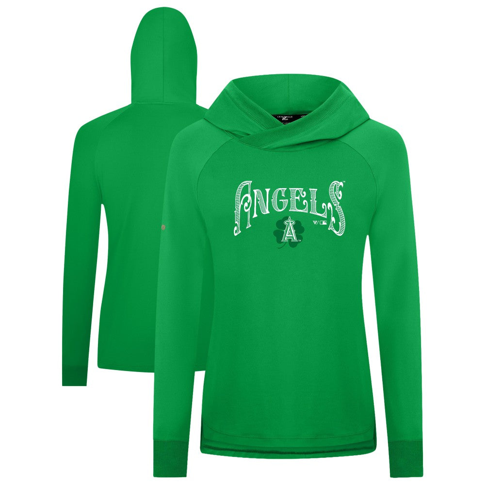 Los Angeles Angels Levelwear Women's St. Patrick's Day Slender Raglan Hoodie - Green