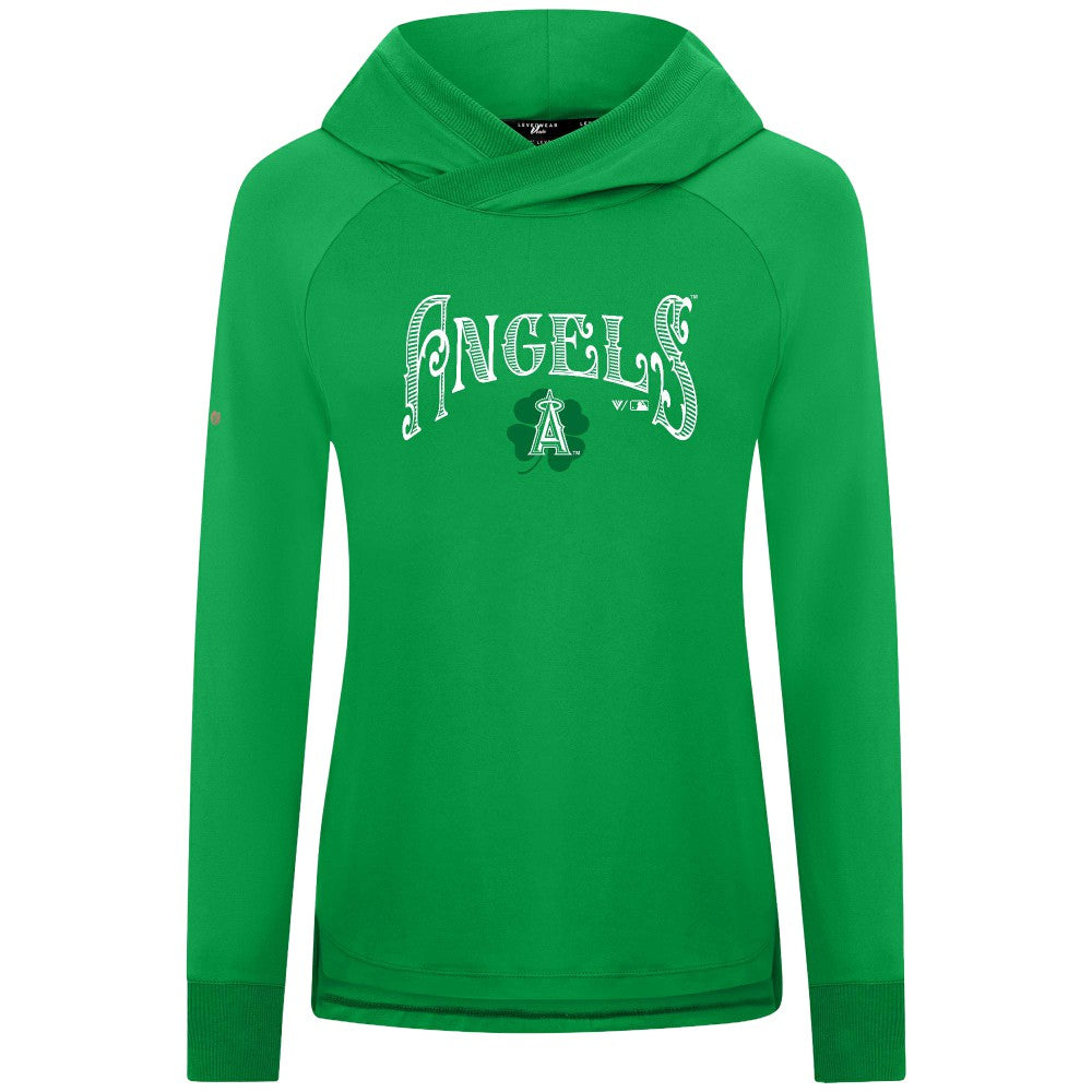 Los Angeles Angels Levelwear Women's St. Patrick's Day Slender Raglan Hoodie - Green