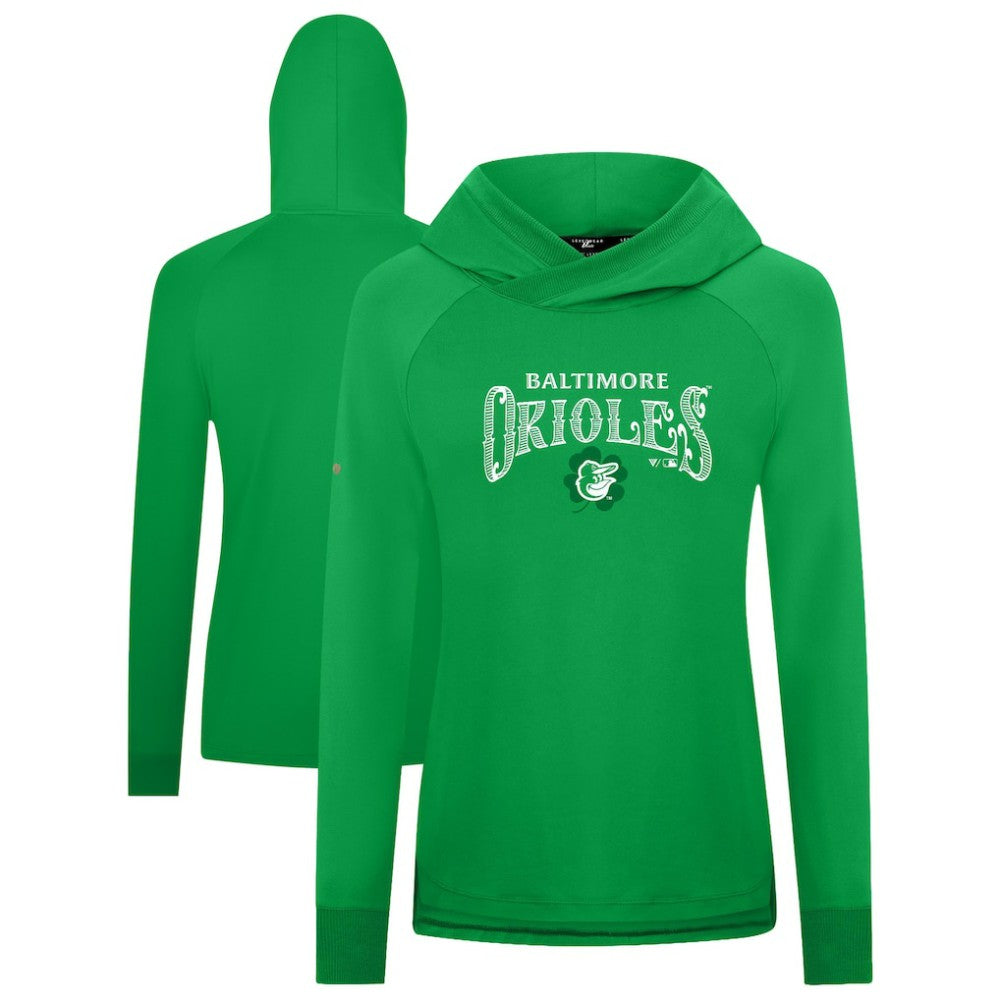 Baltimore Orioles Levelwear Women's St. Patrick's Day Slender Raglan Hoodie - Green