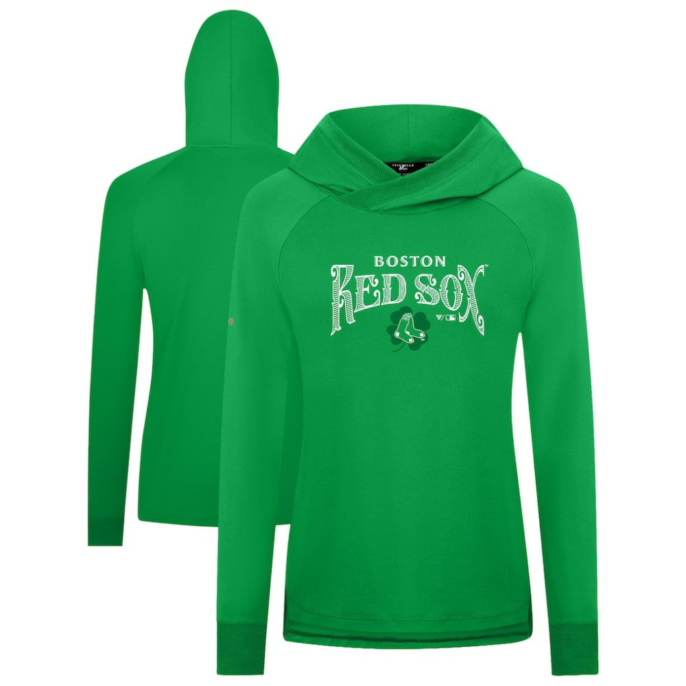 Boston Red Sox Levelwear Women's St. Patrick's Day Slender Raglan Hoodie - Green
