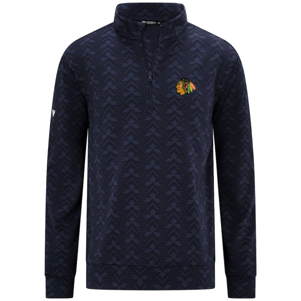 Chicago Blackhawks Levelwear Chameleon Quarter-Zip Sweatshirt Navy