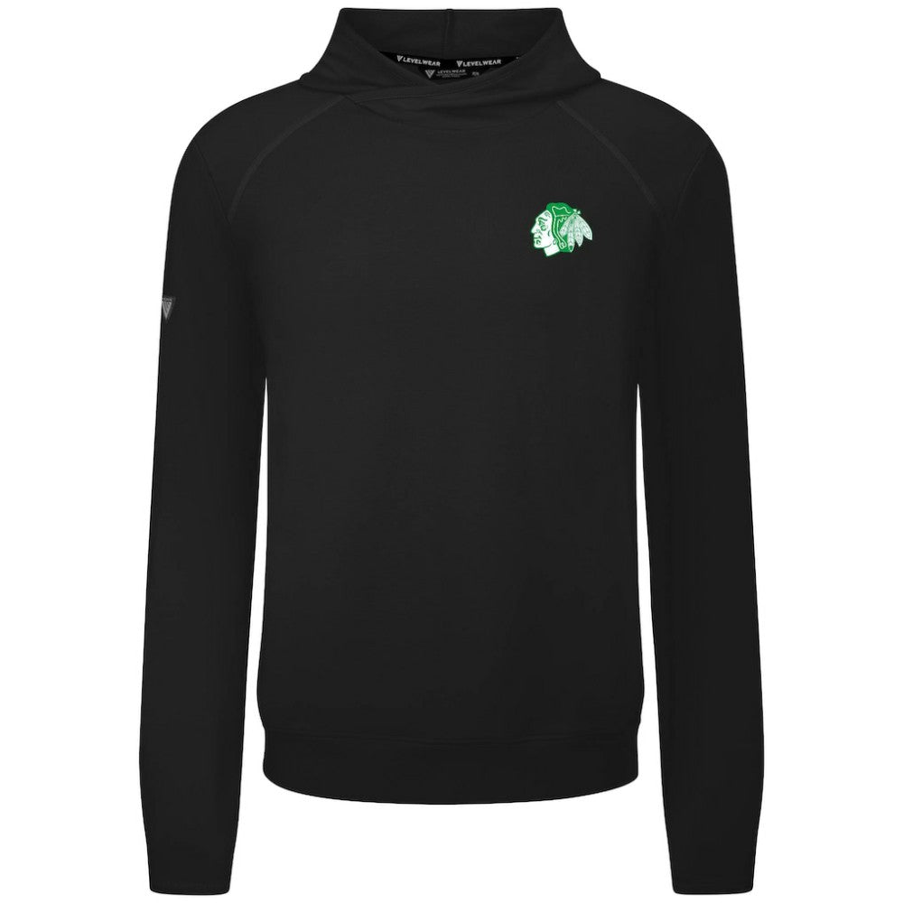 Chicago Blackhawks Levelwear St. Patrick's Day Mandate Tri-Blend Hoodie Black