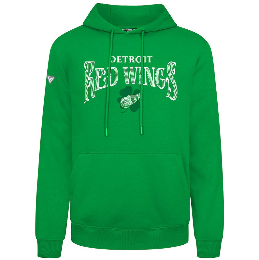 Detroit Red Wings Levelwear St. Patrick's Day Podium Hoodie Green