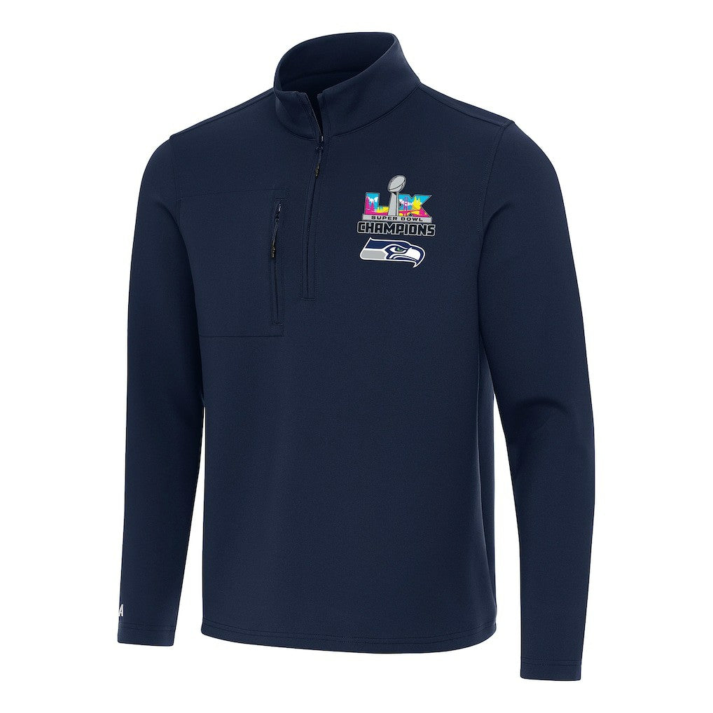 Seattle Seahawks Antigua Super Bowl LX Champions Insider Quarter-Zip Pullover - College Navy outlet