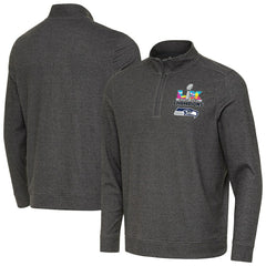 Seattle Seahawks Antigua Super Bowl LX Champions Subtle Quarter-Zip Pullover - Black cheap