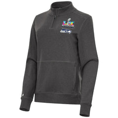 Seattle Seahawks Antigua Women's Super Bowl LX Champions Crush Quarter-Zip Pullover - Charcoal discount