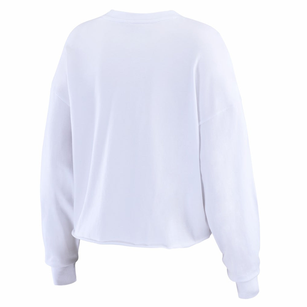 Seattle Seahawks WEAR by Erin Andrews Women's Super Bowl LX Champions Cropped Long Sleeve T-Shirt - White online