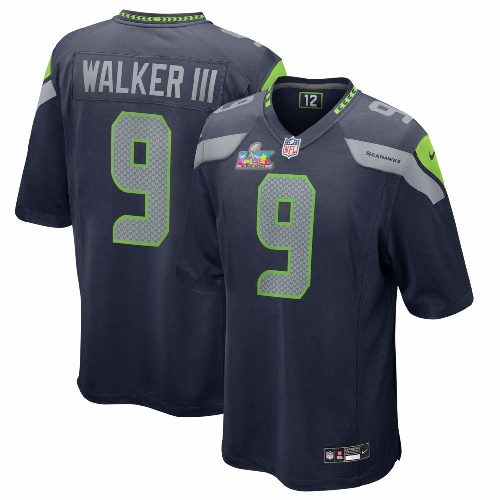 Kenneth Walker III Seattle Seahawks Super Bowl LX Patch Game Jersey - College Navy | Nike for sale