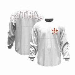 Houston Astros Women's Baseball Stitch Spirit Jersey Long Sleeve T-Shirt - White