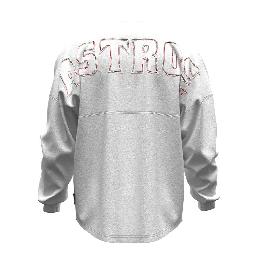 Houston Astros Women's Baseball Stitch Spirit Jersey Long Sleeve T-Shirt - White