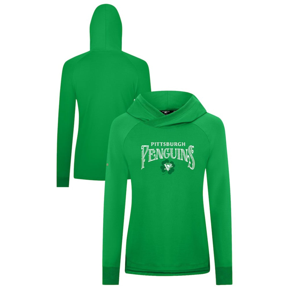 Pittsburgh Penguins Levelwear Women's St. Patrick's Day Slender Raglan Hoodie Kelly Green