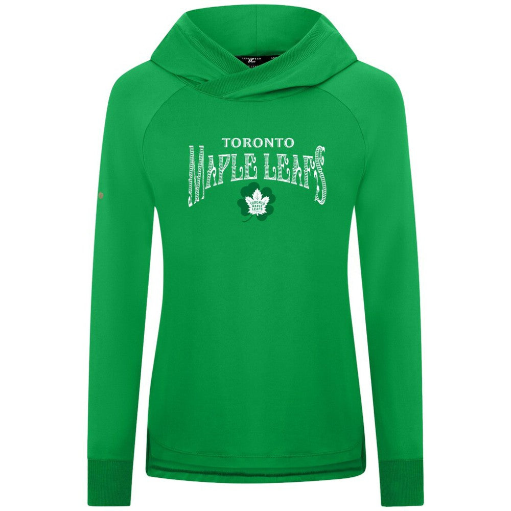 Toronto Maple Leafs Levelwear Women's St. Patrick's Day Slender Raglan Hoodie Kelly Green