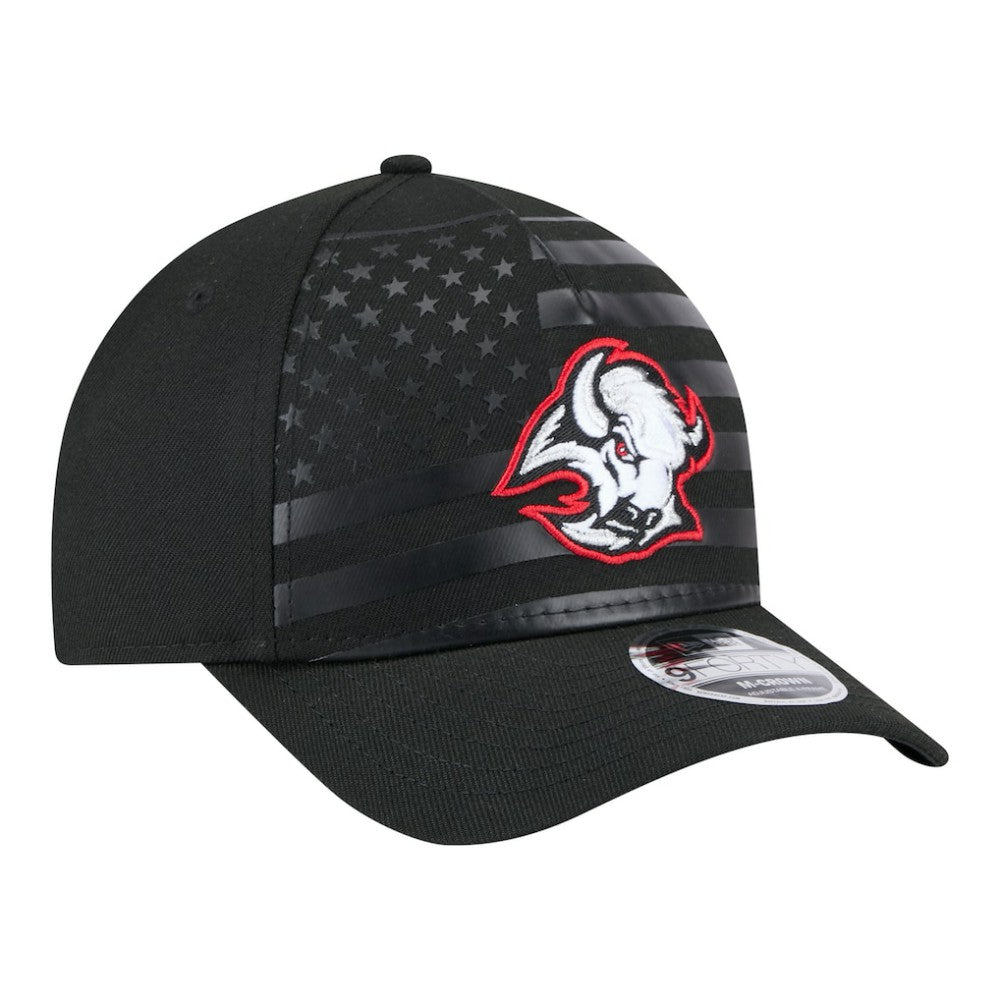 Buffalo Sabres New Era Game Day Stealth Flag 9FORTY A-Frame Adjustable Hat Black