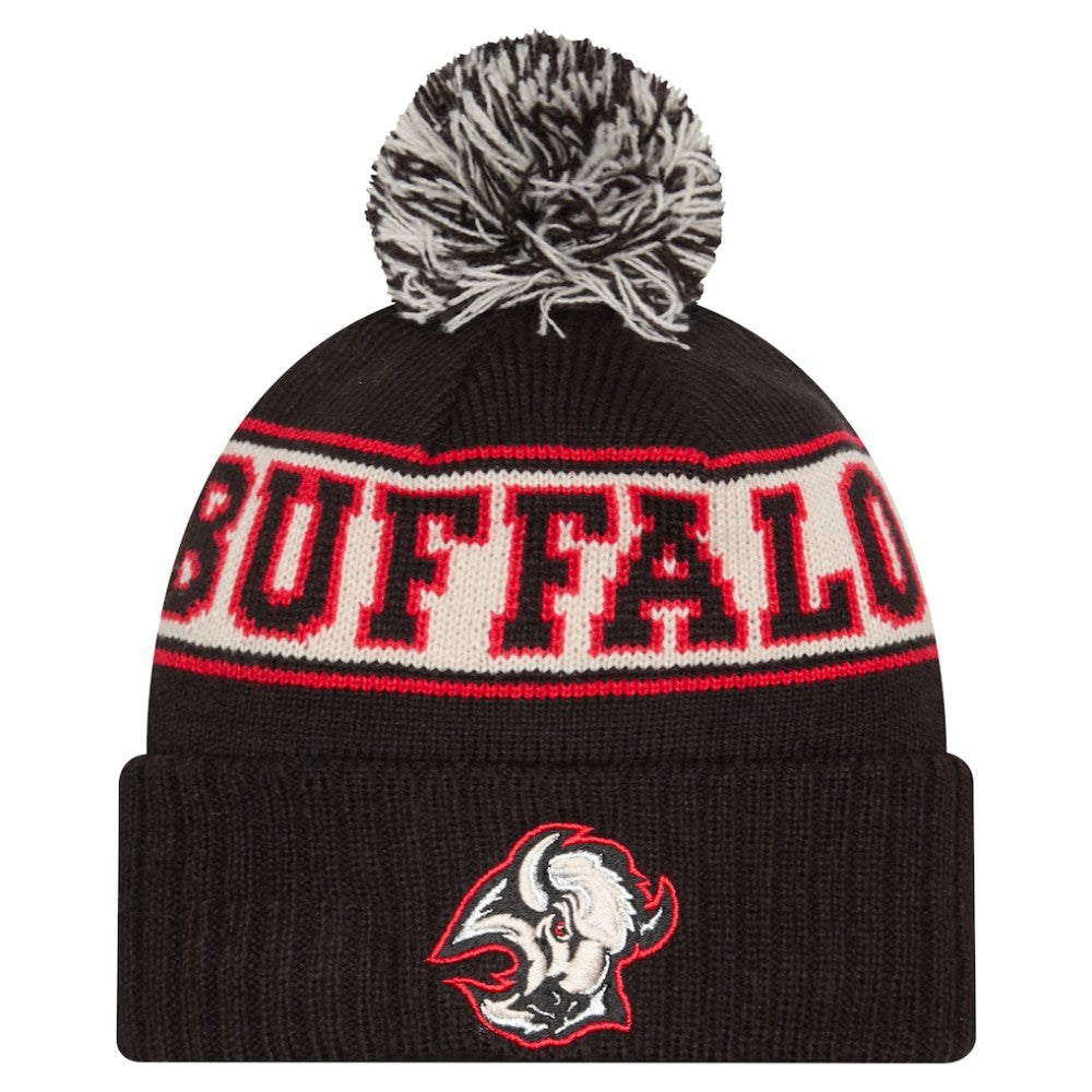 Buffalo Sabres New Era Retro Cuffed Knit Hat with Pom Black