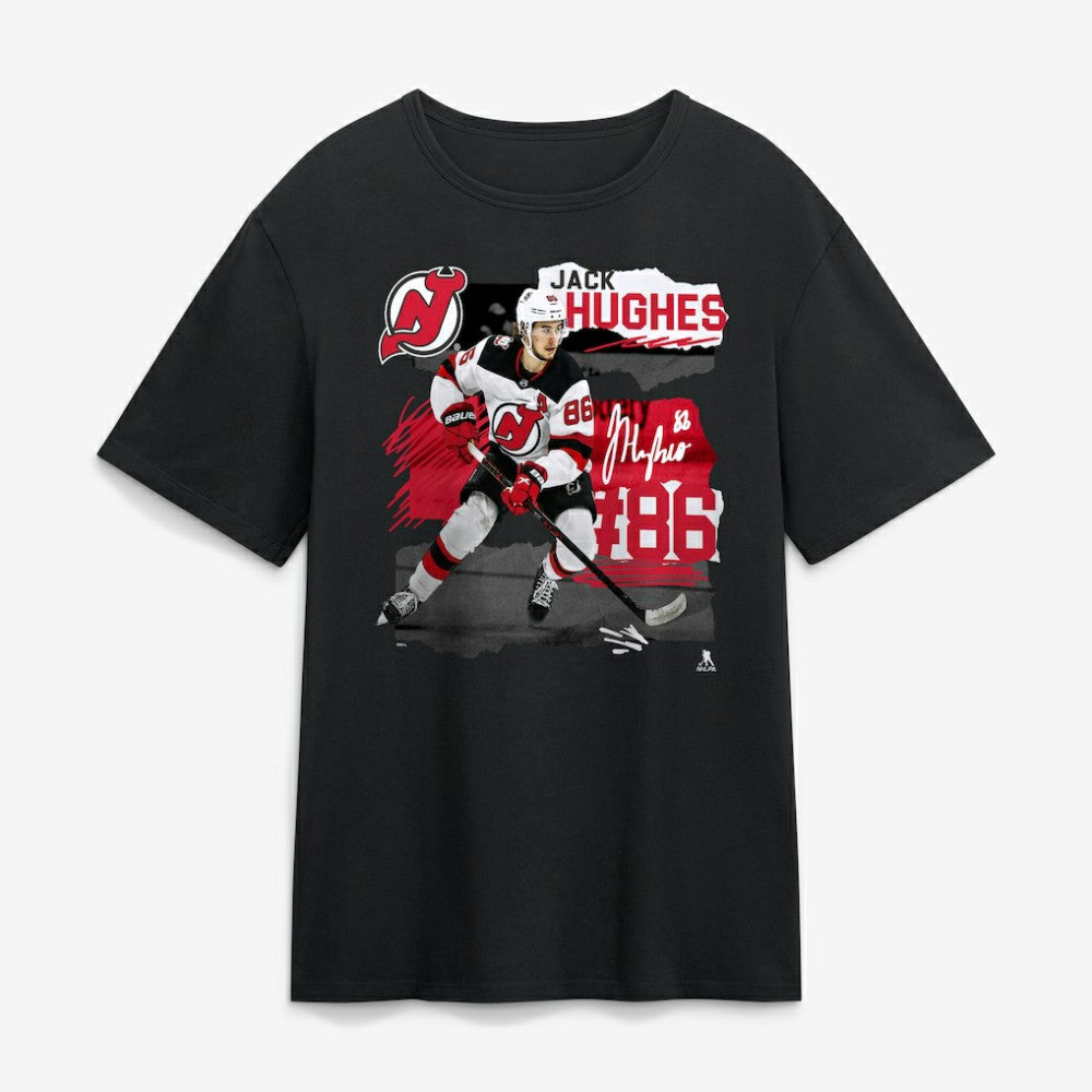 Jack Hughes New Jersey Devils Fresh Ice T-Shirt Black