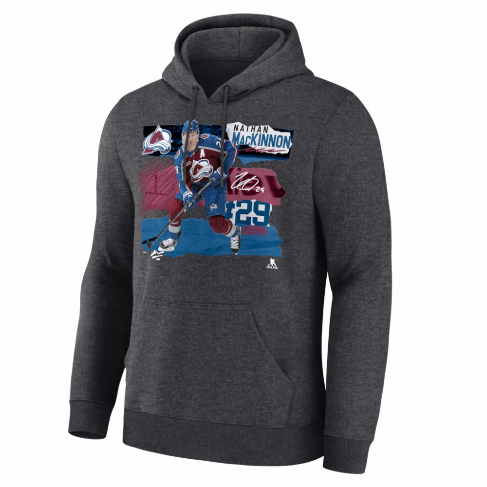 Nathan MacKinnon Colorado Avalanche Fresh Ice Hoodie Charcoal