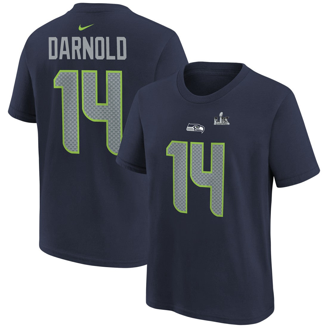 Sam Darnold Seattle Seahawks Youth Super Bowl LX Name & Number T-Shirt - College Navy | Nike on sale