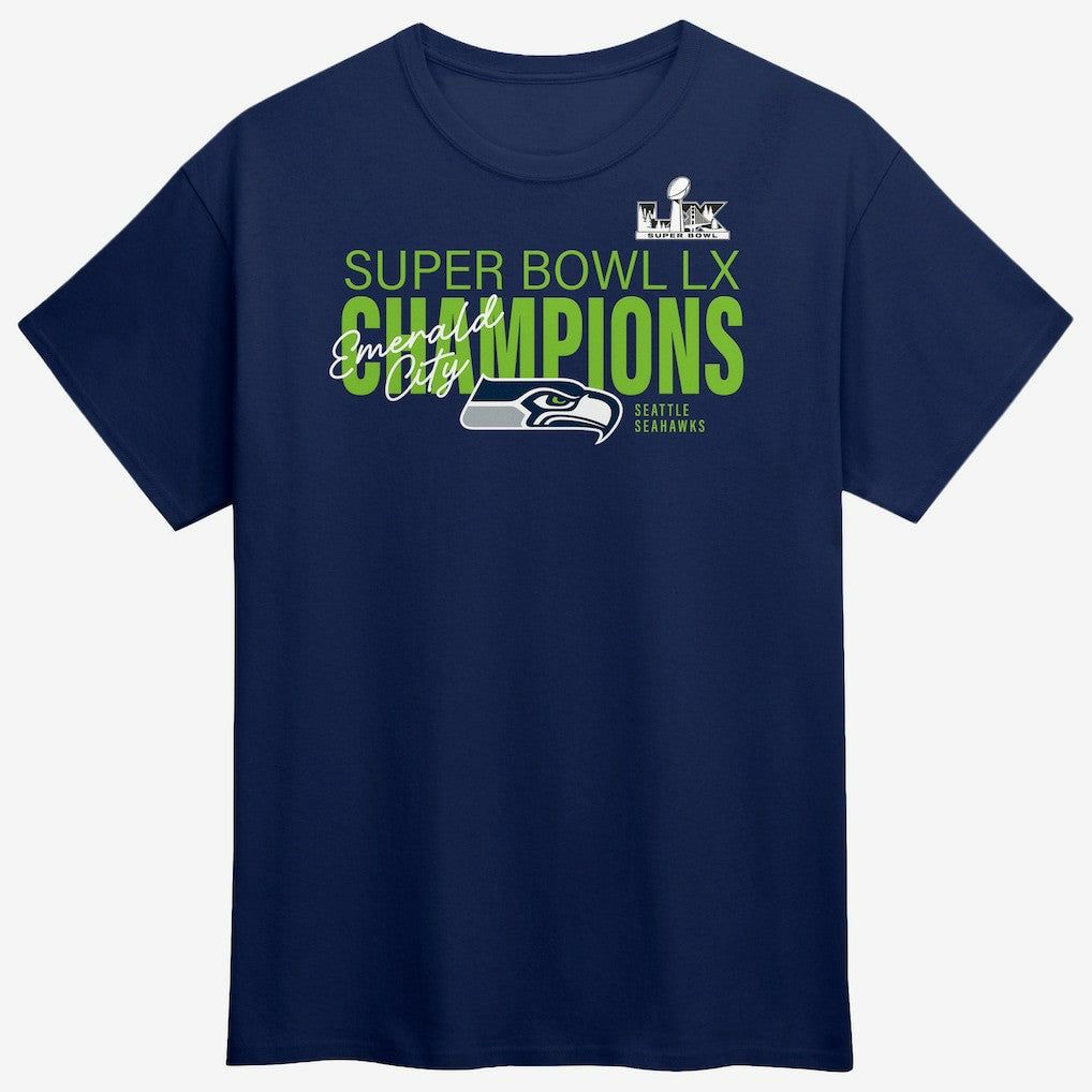 Seattle Seahawks Super Bowl LX Champions Big & Tall Autograph Signing Roster T-Shirt - College Navy cheap