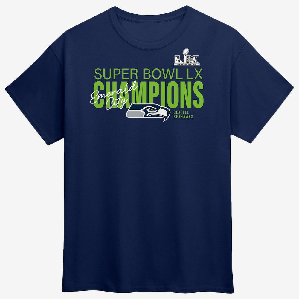 Seattle Seahawks Super Bowl LX Champions Big & Tall Autograph Signing Roster T-Shirt - College Navy cheap