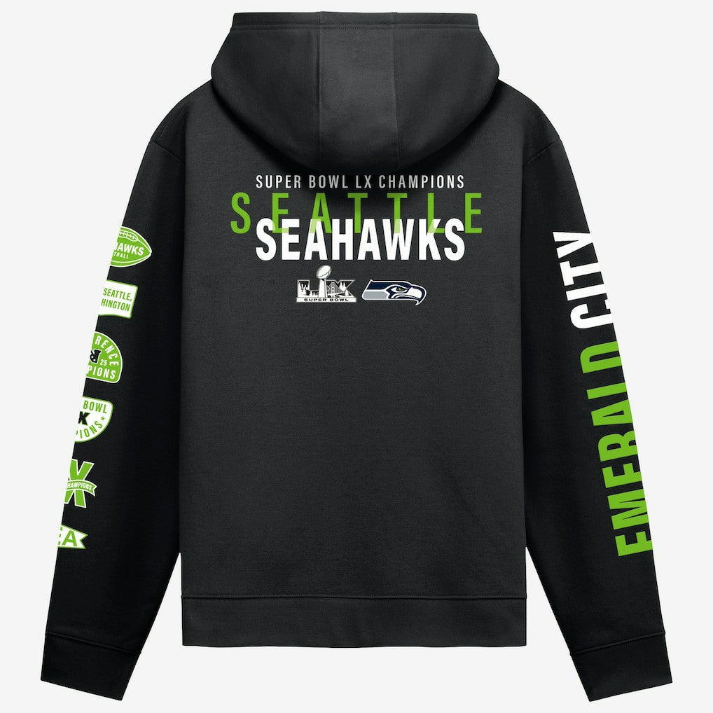 Seattle Seahawks Super Bowl LX Champions Four Piece Hoodie - Black outlet