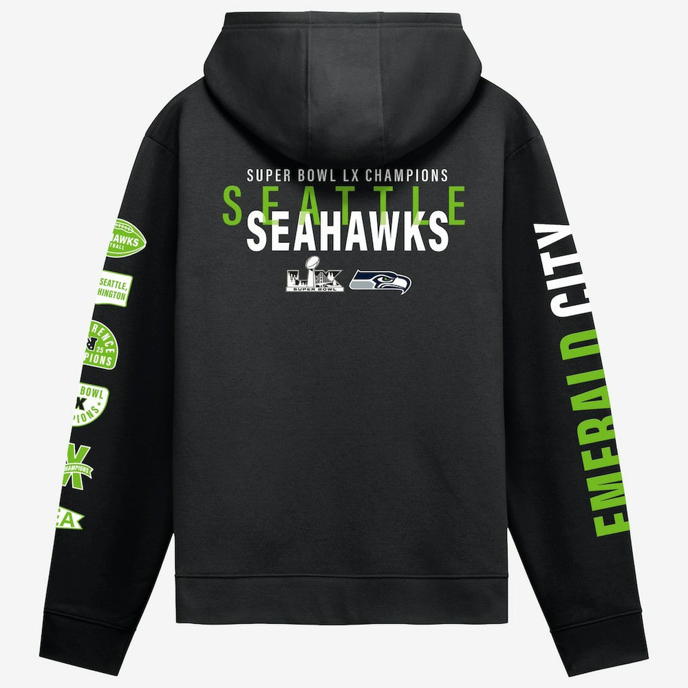 Seattle Seahawks Super Bowl LX Champions Four Piece Hoodie - Black outlet