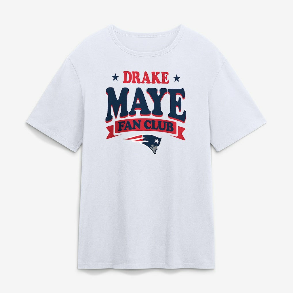 New England Patriots Drake Maye Fan Club T-Shirt - White discount