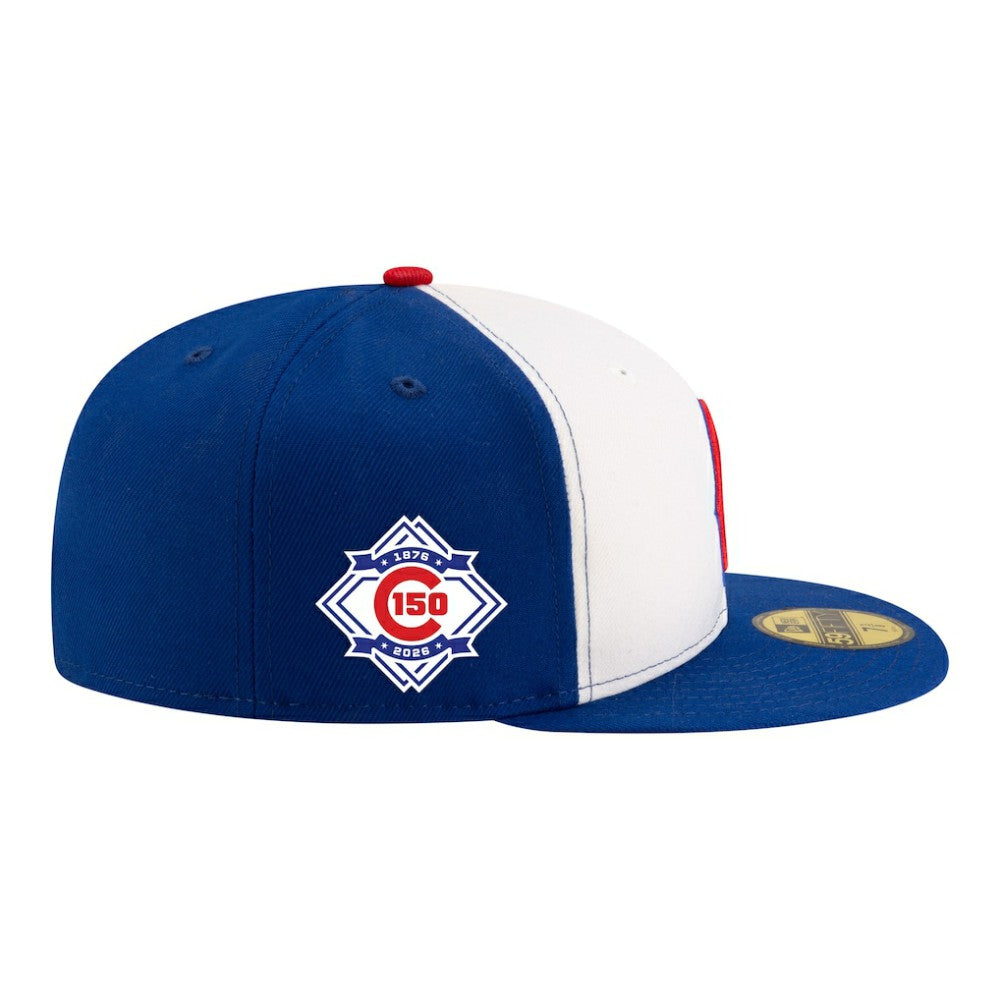 Chicago Cubs 150th Anniversary 59FIFTY Fitted Hat - White/Royal | New Era