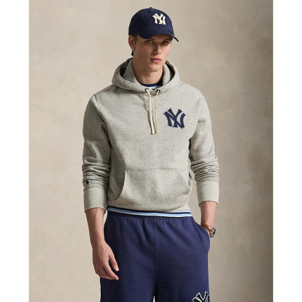 Yankees Polo Ralph Lauren Fleece Hoodie - Gray