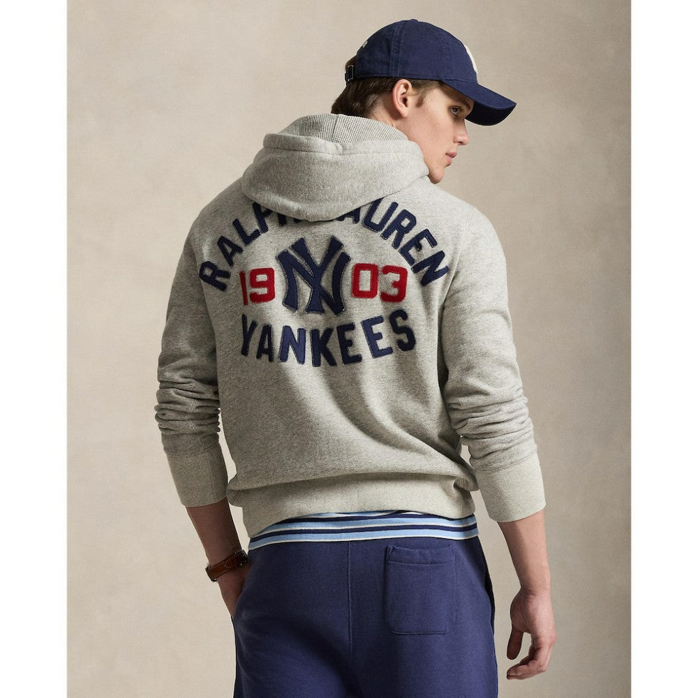 Yankees Polo Ralph Lauren Fleece Hoodie - Gray