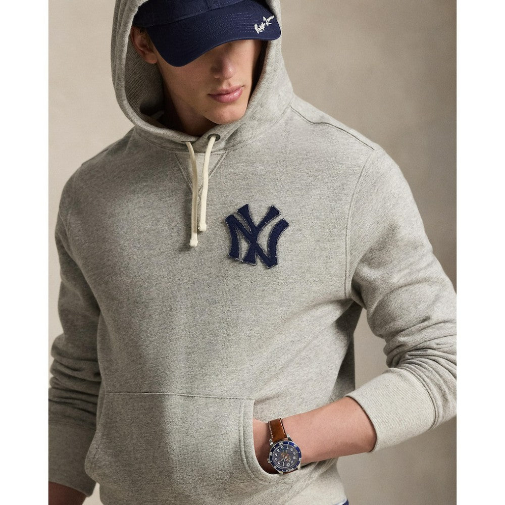 Yankees Polo Ralph Lauren Fleece Hoodie - Gray