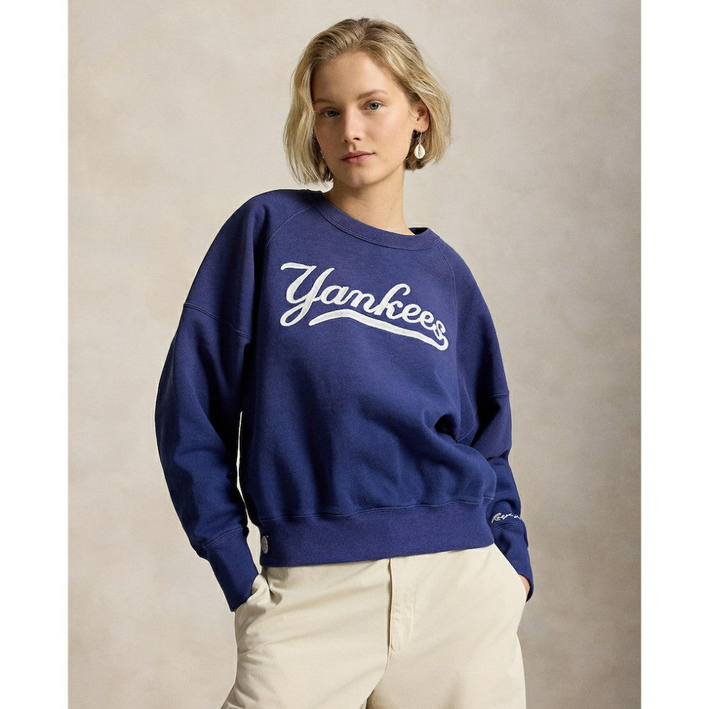 Yankees Polo Ralph Lauren Women's Vintage Knit Sweatshirt - Navy