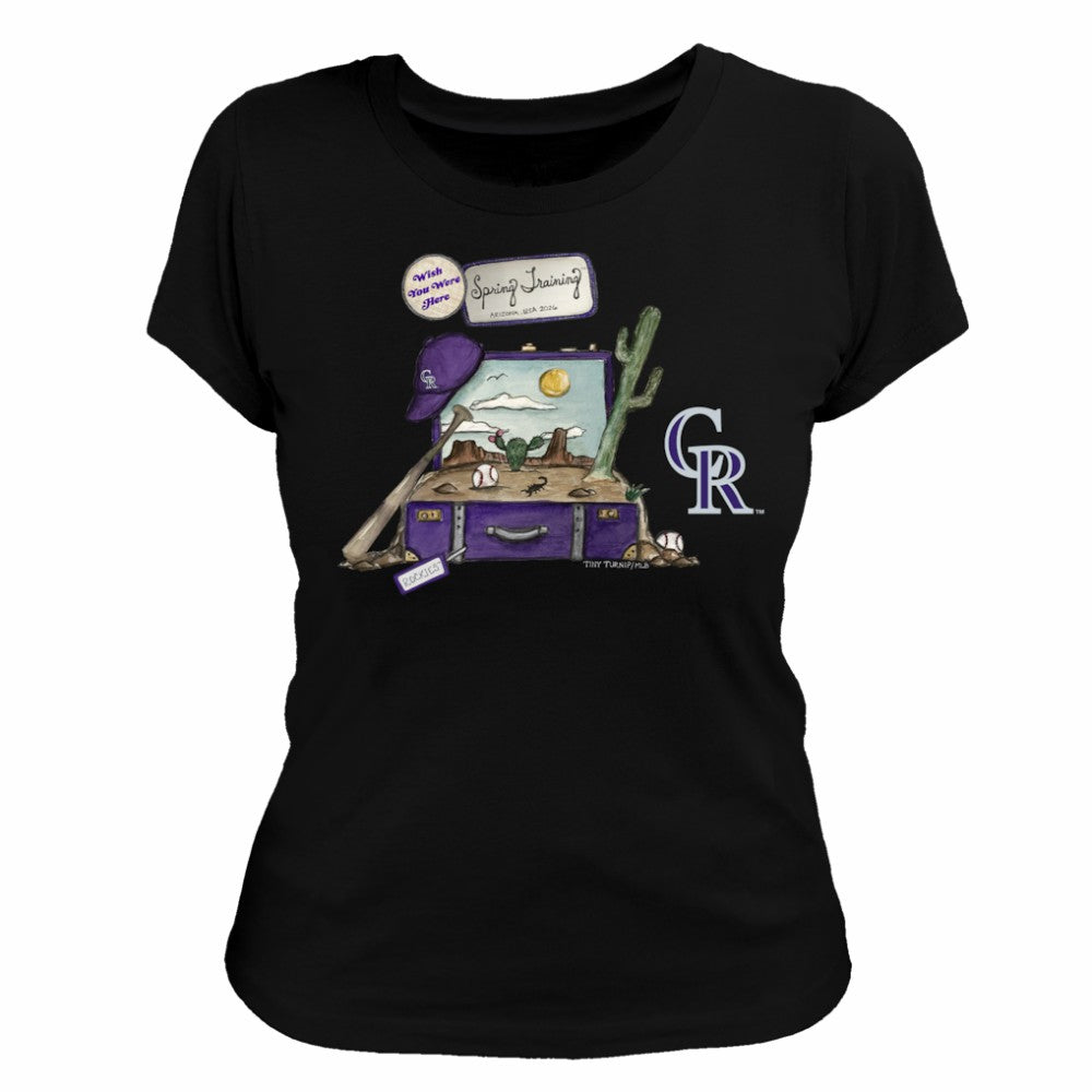 Colorado Rockies Tiny Turnip Women's 2026 Spring Training T-Shirt - Black