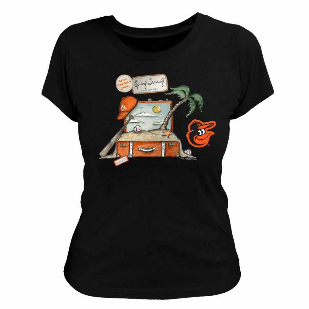 Baltimore Orioles Tiny Turnip Women's 2026 Spring Training T-Shirt - Black