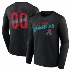 Arizona Diamondbacks  Hustle Personalized Name & Number Long Sleeve T-Shirt - Black