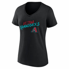 Arizona Diamondbacks Women's Hustle Personalized Name & Number V-Neck T-Shirt - Black