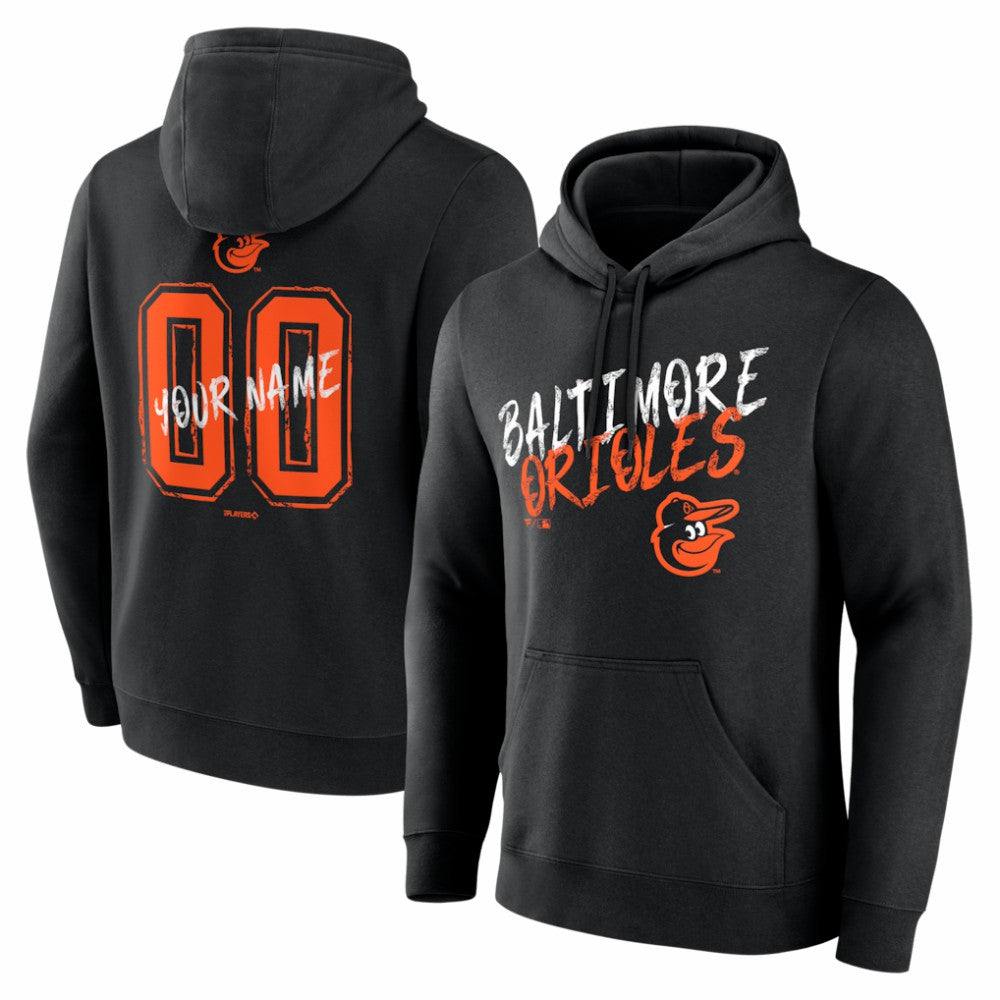 Baltimore Orioles  Hustle Personalized Name & Number Hoodie - Black