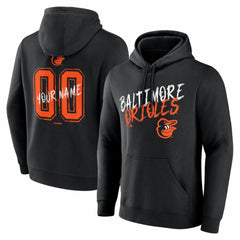 Baltimore Orioles  Hustle Personalized Name & Number Hoodie - Black