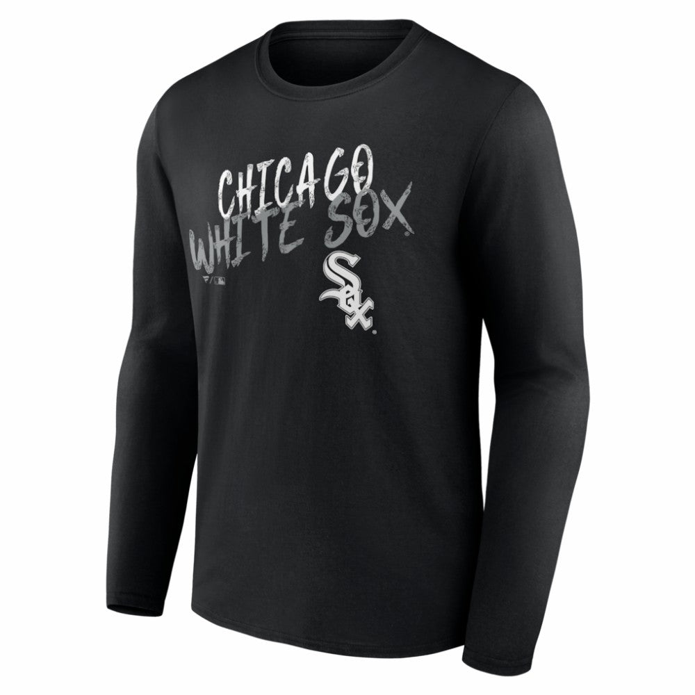 Chicago White Sox  Hustle Personalized Name & Number Long Sleeve T-Shirt - Black