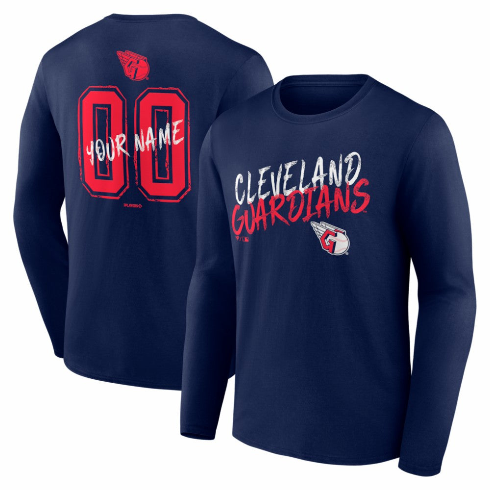 Cleveland Guardians  Hustle Personalized Name & Number Long Sleeve T-Shirt - Navy