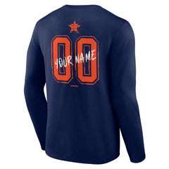 Houston Astros  Hustle Personalized Name & Number Long Sleeve T-Shirt - Navy