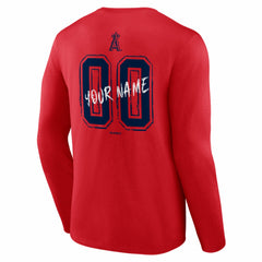 Los Angeles Angels  Hustle Personalized Name & Number Long Sleeve T-Shirt - Red