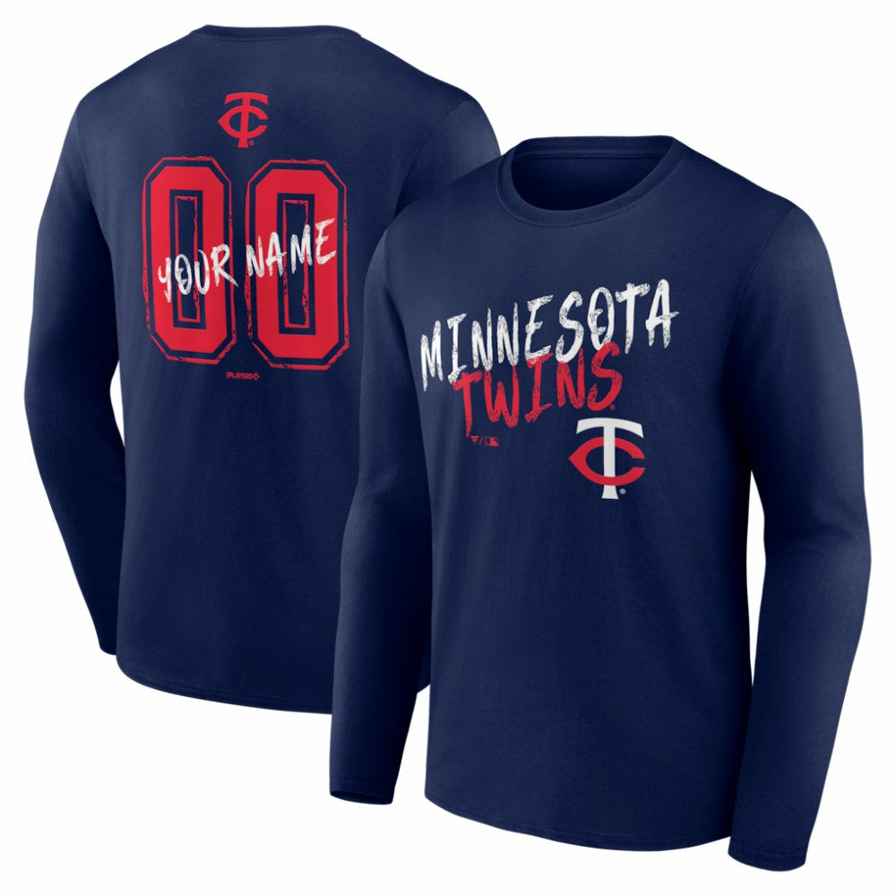 Minnesota Twins  Hustle Personalized Name & Number Long Sleeve T-Shirt - Navy